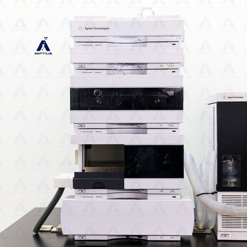 Photo of a refurbished Agilent 6120B Single Quad LC MS with Agilent 1260 Infinity HPLC System and Binary Pump. Available for purchase at Amptius | Amp Tech Instruments