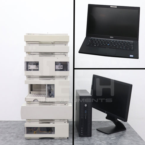 Photo of Used Agilent 6-Piece 1100 HPLC System w/ DAD + BinPump For Sale with warranty