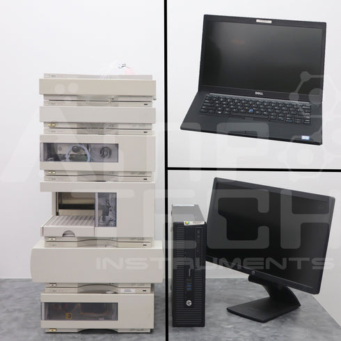 Photo of Used Agilent 6-Piece 1100 HPLC System w/ DAD + QuatPump For Sale with warranty.