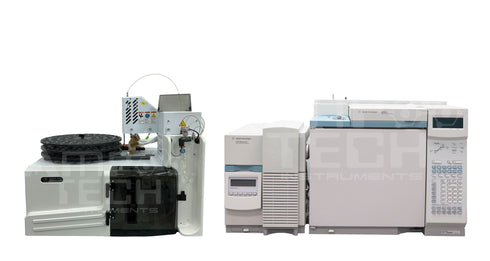 Photo of Refurbished Agilent 6890N 5973 GC/MS System w/ Tekmar Atomx Trap & Purge For Sale with warranty.