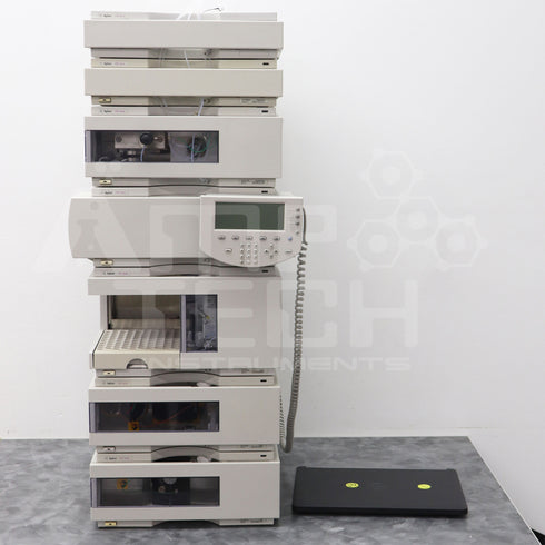 Photo of Used Agilent 7-Piece 1100 HPLC System w/ DAD, FLD + QuatPump For Sale with warranty