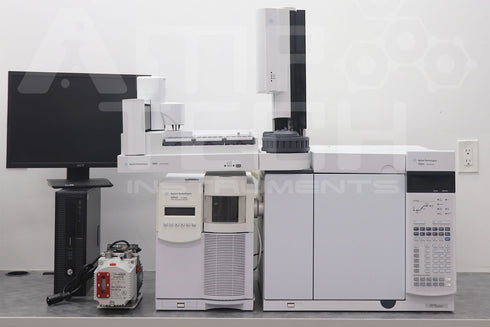 Photo of used Agilent 7890A 5975C VL TAD GCMS System w/ 7693 Autosampler For Sale with warranty