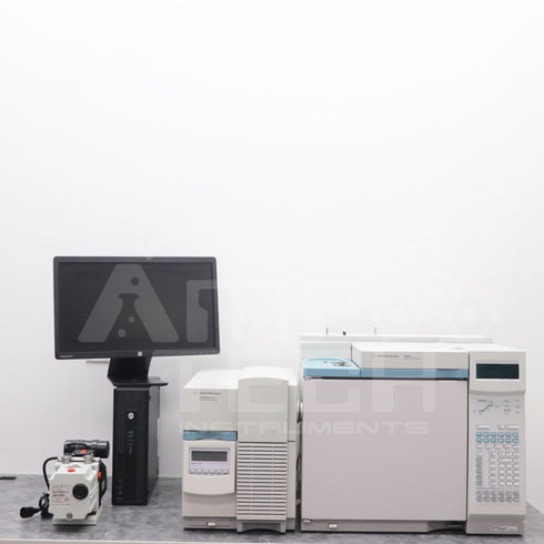 Photo of Agilent 6890N 5973N GCMS system with Diffusion Pump for sale with warranty.