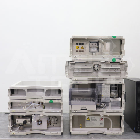 Rear View of Refurbished AGILENT 7-PIECE 1100 HPLC SYSTEM W/ VWD + QUATPUMP