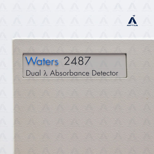 Photo of a Waters 2487 Dual Absorbance UV Detector brand and model plate.