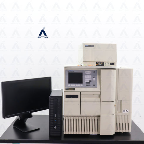 Photo of a complete system of Waters Alliance 2695 HPLC with 2996 PDA Detector, front view.