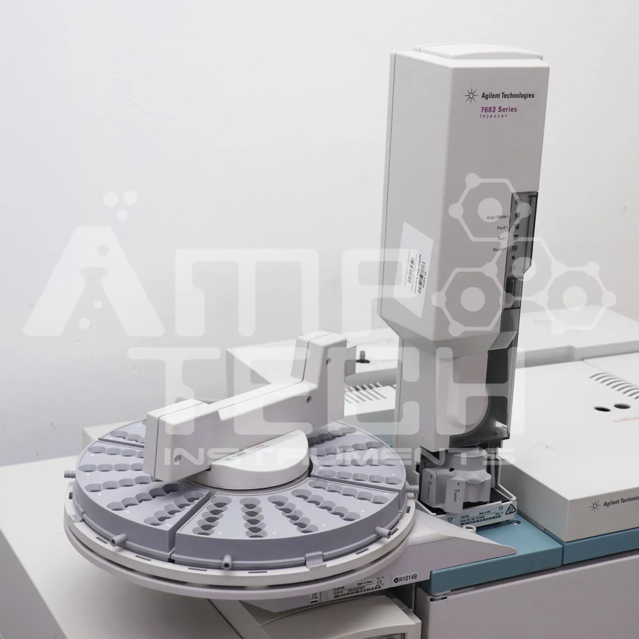 Close up of 7683 Injector Autosampler Refurbished by AMP Tech Instruments