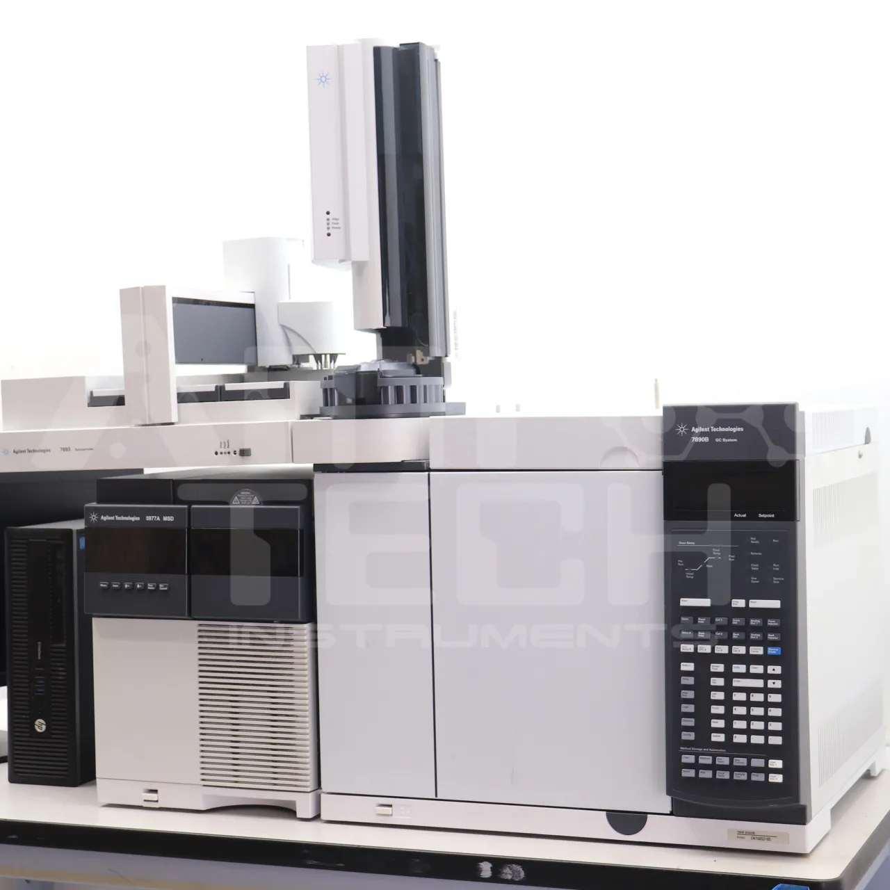 Agilent GC 7890B with 5977 MSD and 7693 Autosampler, expertly refurbished by Amp Tech in the Central Florida Testing Laboratory.