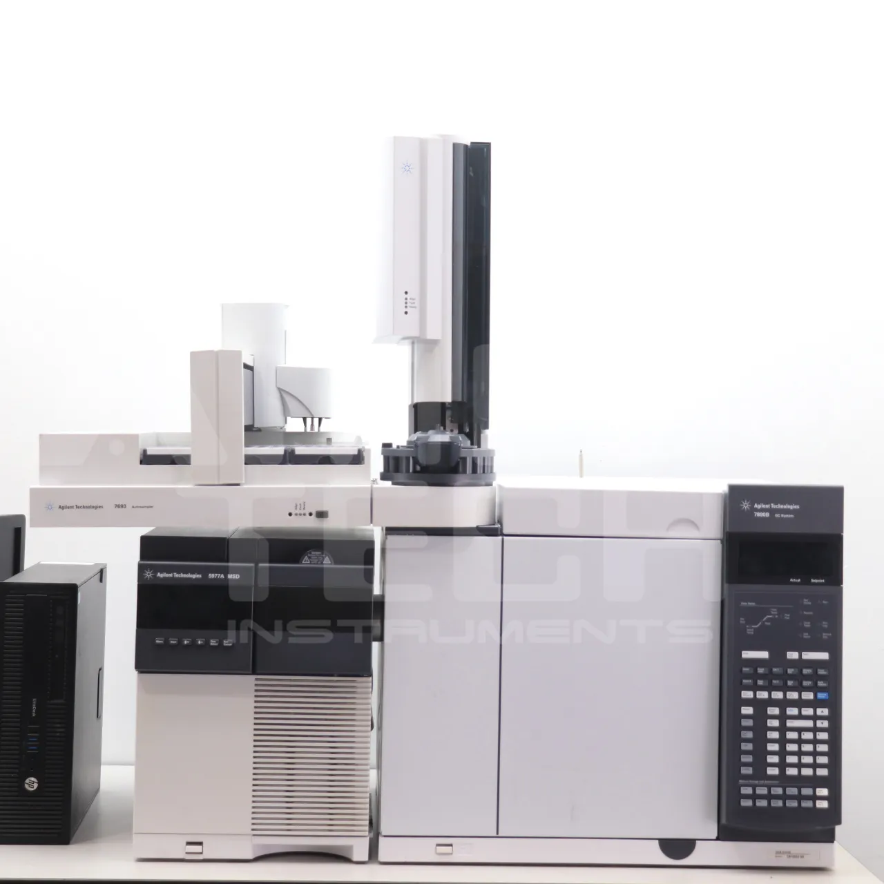 7890B Agilent with 5977 MSD and 7693 Autosampler, high-quality refurbished laboratory equipment for sale.