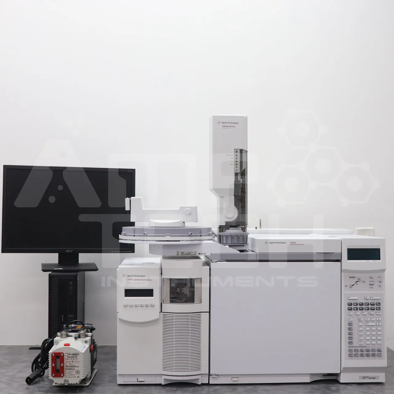 Agilent 6890N Gas Chromatograph with 5975 MSD and 7683 Autosampler, Inert GCMS System, available for purchase at Amp Tech Instruments.
