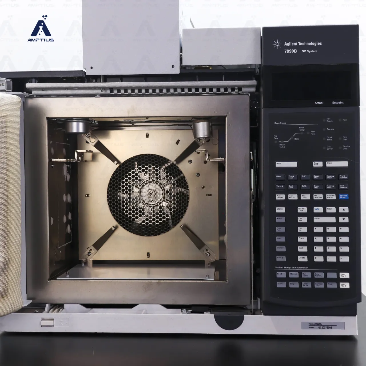 Photo of Agilent 7890B Gas Chromatograph with Gas Sampling Valve (GSV), TCD and FID. Expertly refurbished by Amp Tech Instruments.