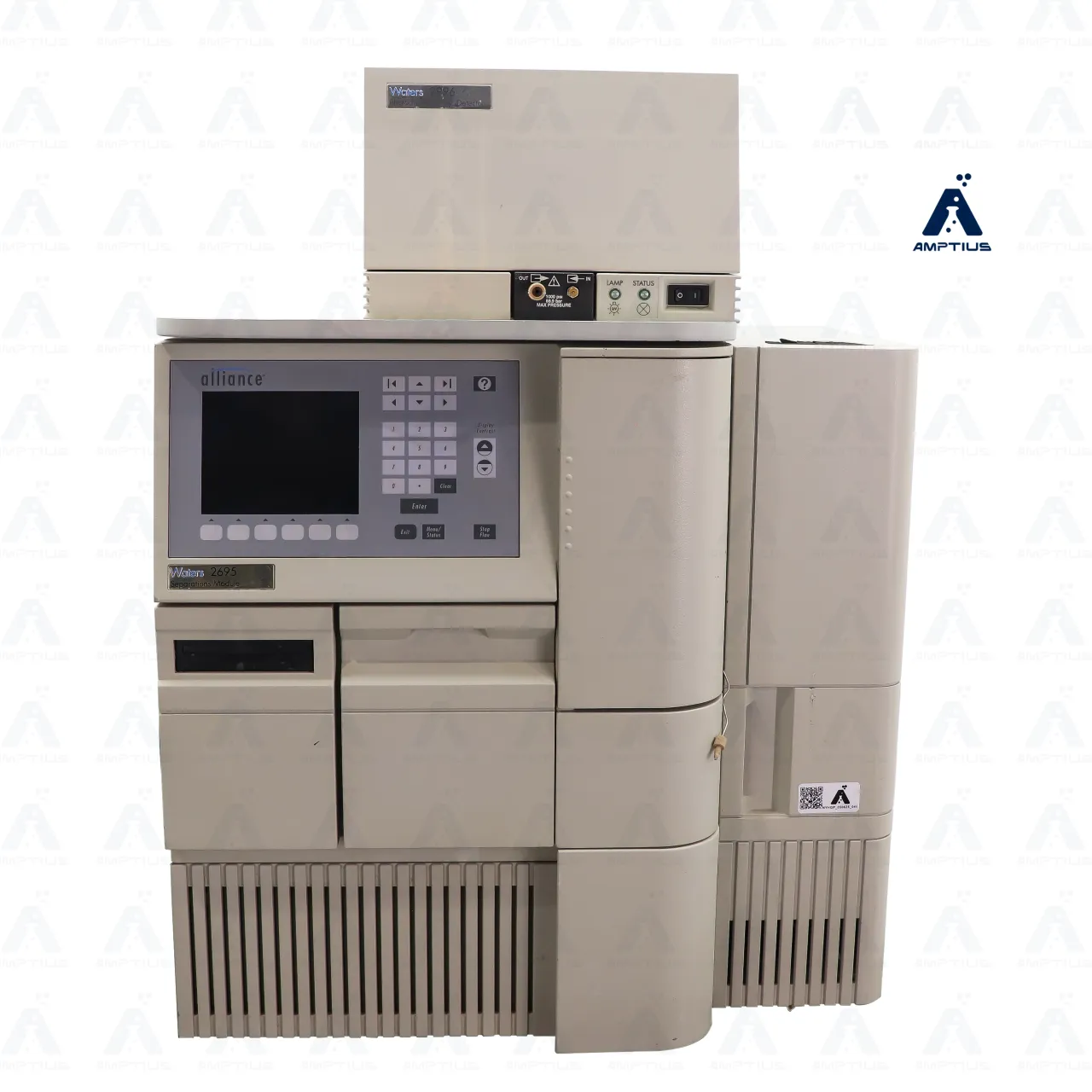Photo of a refurbished Waters Alliance 2695 HPLC System with 2996 PDA Detector for sale.