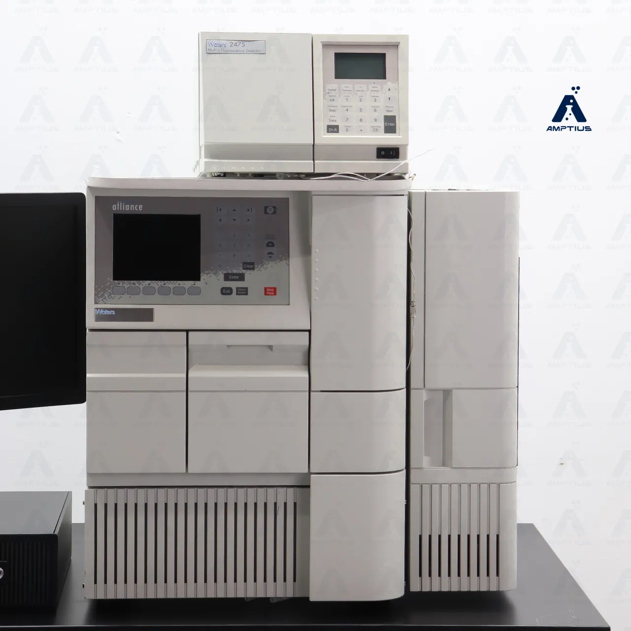 Photo of refurbished HPLC Waters Alliance e2695 with Waters 2475 FLR Detector expertly refurbished in Central Florida.