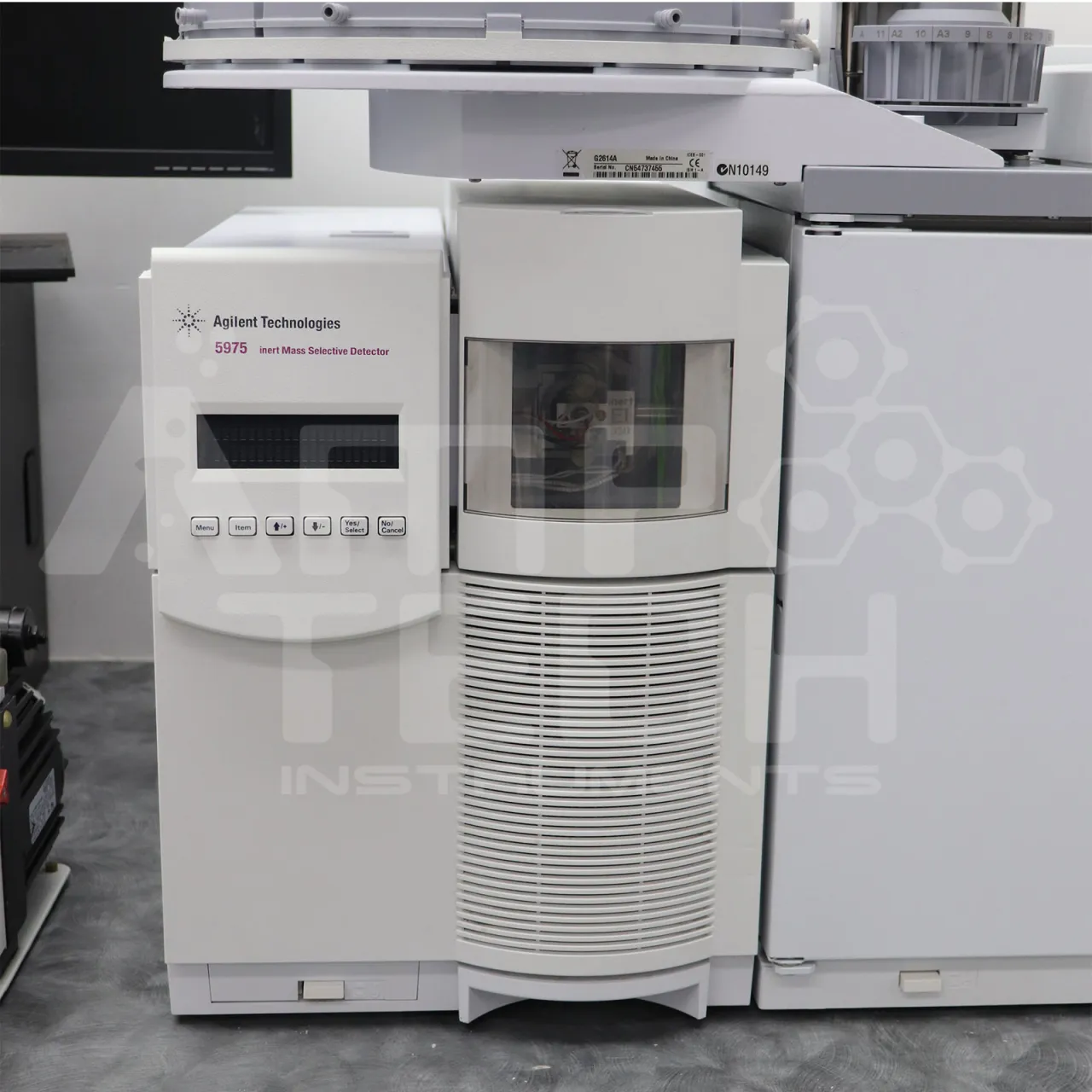 GC Agilent 6890N with 5975 MSD and 7683 Autosampler, Inert GCMS System, expertly refurbished by Amp Tech in the Central Florida Testing Laboratory.