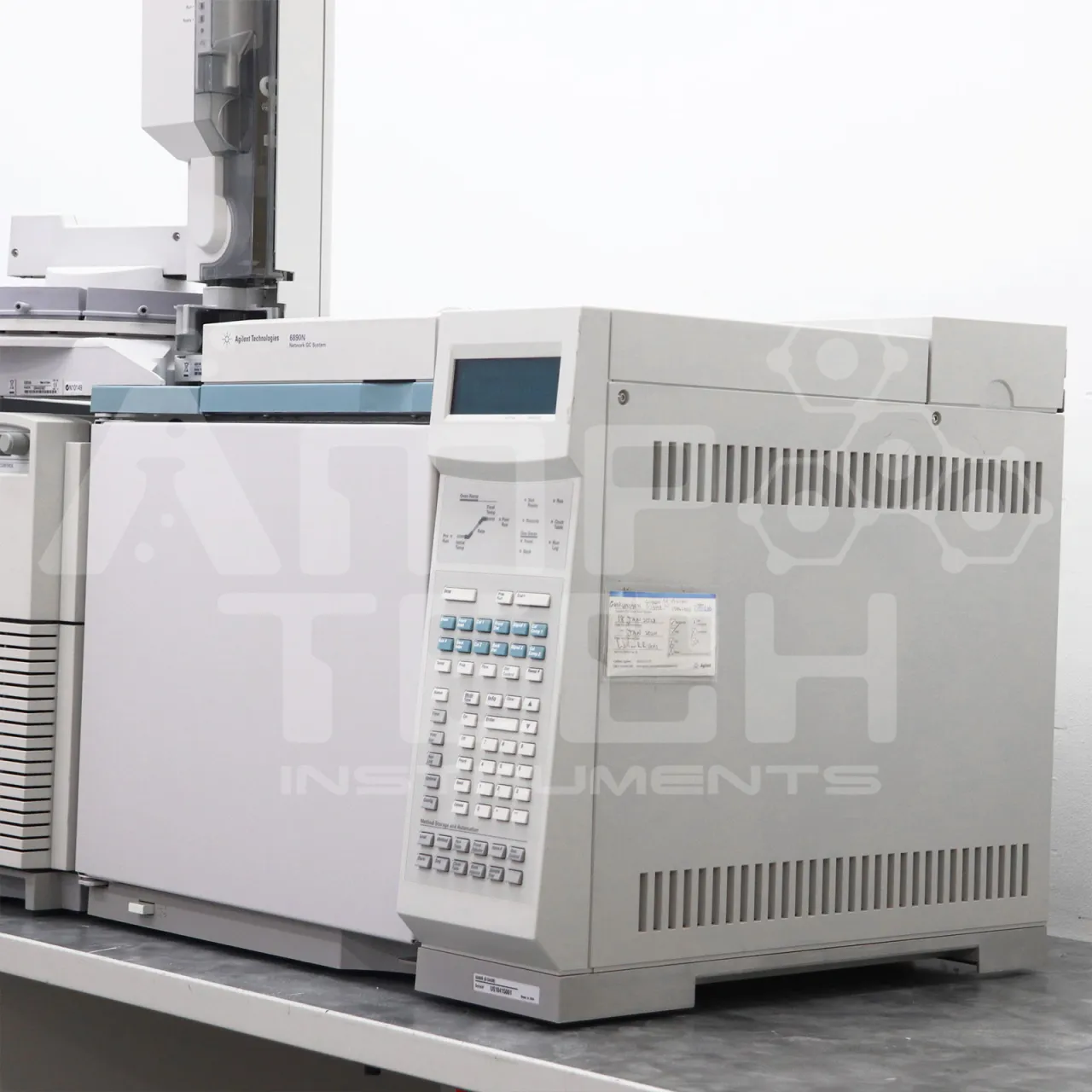 Side view of Agilent 6890N 5973N EI/CI Turbo Pump GCMS System w/ 7683 Autosampler for sale at a great price
