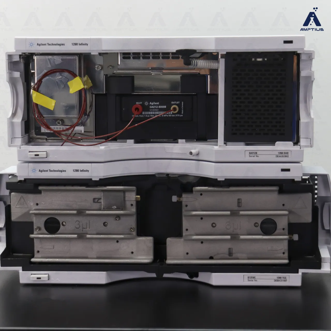 Photo of a used Agilent 1260 Infinity HPLC with DAD, for sale with warranty support.