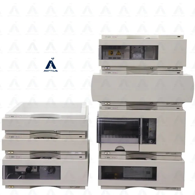 Photo of Agilent 1100 HPLC System with VWD and Quaternary Pump for sale with warranty.