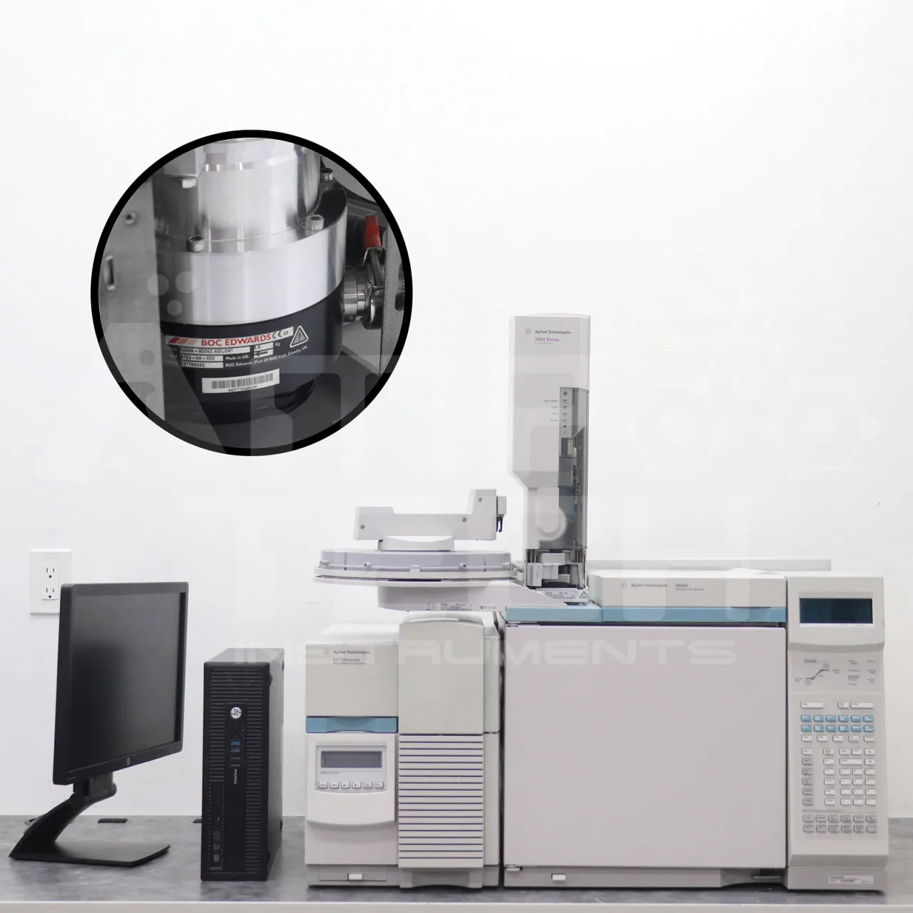 Agilent 6890N GC with 5973N MSD and 7683 Autosampler | Turbo Pump GCMS System, available for purchase at Amp Tech Instruments.