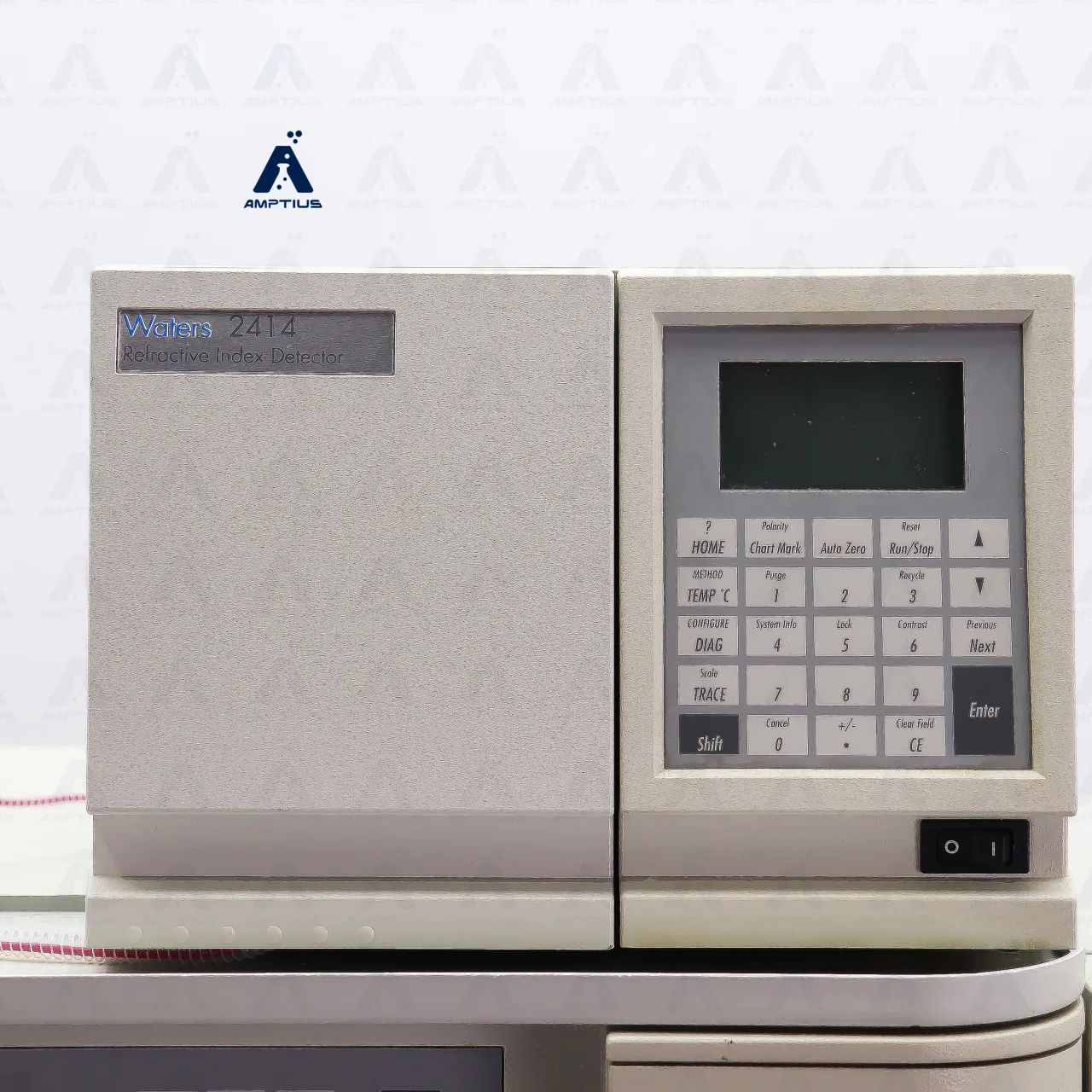 Photo of a refurbished Waters Alliance 2695 HPLC System with Waters 2414 RI Detector professionally refurbished by Amp Tech Instruments.